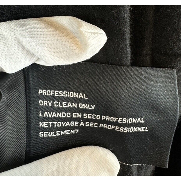 Nine West Wool Blend Coat Black 12 Cold Weather Dark Academia Preppy Chic 63-10 - Picture 10 of 15